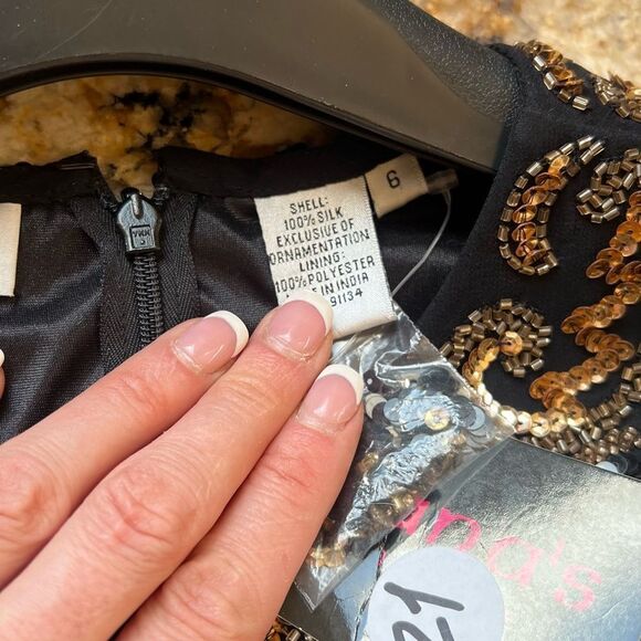 Black and Gold Sequin Dress - Picture 7 of 14